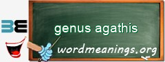 WordMeaning blackboard for genus agathis